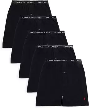Набор из 5 хлопковых трикотажных боксеров классического кроя Polo Ralph Lauren, цвет 5 Polo Black