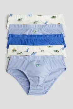 Набор из 5 хлопковых трусов для мальчиков H&M, белый