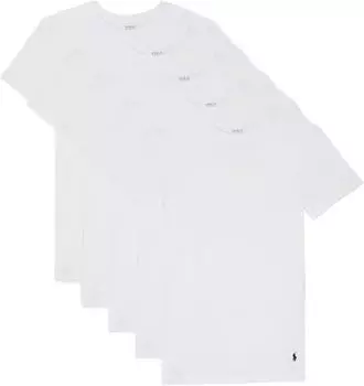Набор из 5 комплектов облегающих экипажей Polo Ralph Lauren, цвет 5 White/Cruise Navy