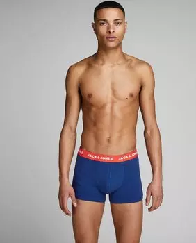 Набор из 5 мужских трикотажных боксеров синего цвета Jack & Jones, синий