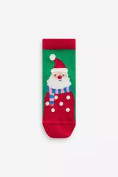 Набор из 5 пар хлопковых носков до щиколотки Character Christmas Next, зеленый