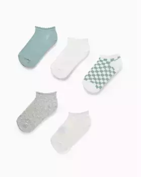 Набор из 5 пар носков для девочек с люрексом/волнистой трубкой Zippy, многоцветный