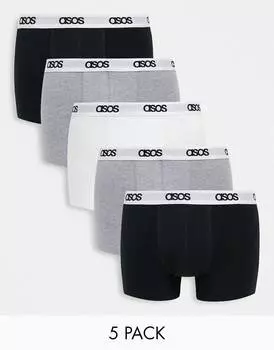 Набор из 5 плавок ASOS DESIGN с поясом с логотипом