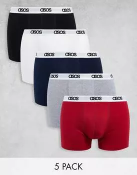 Набор из 5 плавок ASOS DESIGN с поясом с логотипом