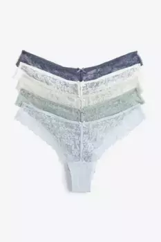 Набор из 5 трусиков из бразильского кружева H&M, синий
