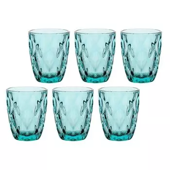 Набор из 6 бокалов Rose&Tulipani 270 мл бирюзовый R116900015Z ROSE E TULIPANI, зеленый