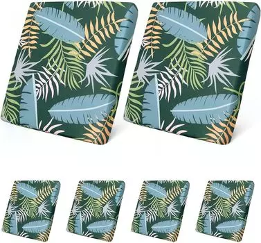 Набор из 6 чехлов для подушек для патио на открытом воздухе/в помещении, 100% водонепроницаемый чехол для подушки сиденья на открытом воздухе для секционного дивана с мебелью для патио, черный Topchances, мультиколор