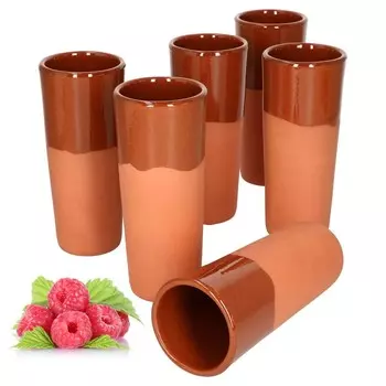 Набор из 6 глиняных чашек по 250 мл, кувшин для медовухи на 6 персон, вино для лонг-дринка Viking Mediterranean MamboCat