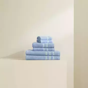 Набор из 6 хлопковых полотенец 450 г/м2 Lirio Basics El Corte Ingls, синий