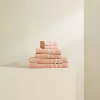 Набор из 6 хлопковых полотенец 450 г/м2 Lirio Basics El Corte Ingls, розовый