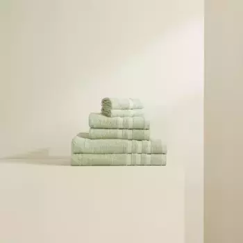 Набор из 6 хлопковых полотенец 450 г/м2 Lirio Basics El Corte Ingls, зеленый