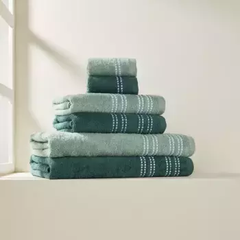 Набор из 6 хлопковых полотенец 450 гр/м2 Lisboa Basics El Corte Ingls, зеленый