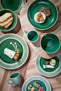 Набор из 6 керамических чаш Mica Decorations, зеленый