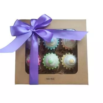 Набор из 6 кексов с пеной для ванны., Green Garden