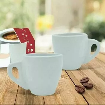 Набор из 6 кофейных сервизов, высоких белых керамических кофейных чашек TrAdE Shop Traesio