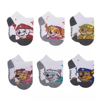 Набор из 6 носков четвертьобрезанных носков Paw Patrol для мальчиков с призывом всех щенков Licensed Character, цвет Paw Patrol