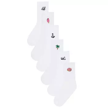 Набор из 6 носков Icon унисекс MIKON, белый