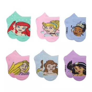 Набор из 6 носков Royal Icons для девочек-подростков Disney Princess четвертькроя Licensed Character, цвет Princess