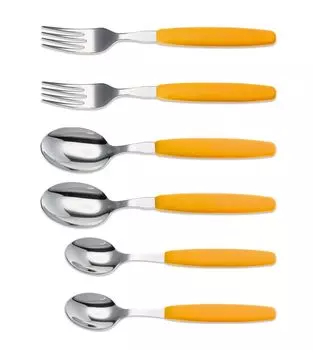 Набор из 6 ножей Giesser столовых приборов по 2 шт. ложка чайная вилка - желтый GIESSER MESSER