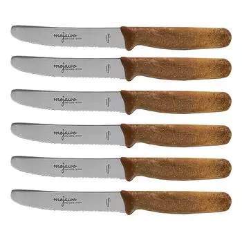 Набор из 6 органических ножей Mojawo для завтрака, столовых ножей, ножей для хлеба, Золинген