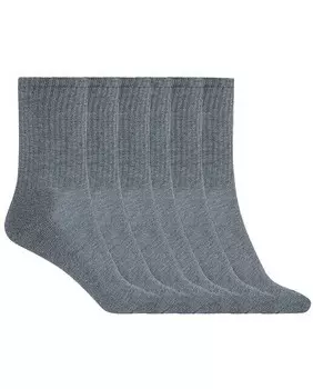 Набор из 6 пар хлопковых носков в рубчик Basix Punto Blanco, серый