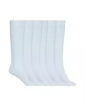 Набор из 6 пар хлопковых носков в рубчик Basix Punto Blanco, белый