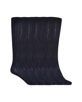 Набор из 6 пар хлопковых носков в рубчик Basix Punto Blanco, синий