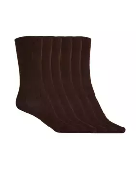 Набор из 6 пар хлопковых носков в рубчик Basix Punto Blanco, темно-коричневый