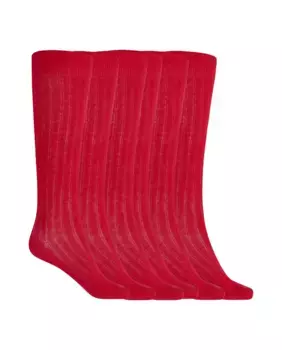 Набор из 6 пар хлопковых носков в рубчик Basix Punto Blanco, красный