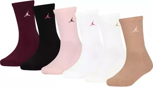 Набор из 6 пар носков Jordan Youth Everyday Essential Crew, цвет Night Maroon