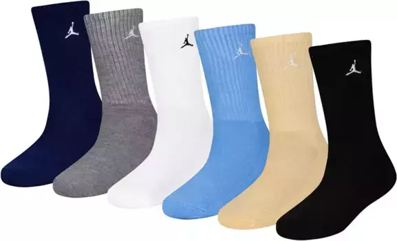 Набор из 6 пар носков Jordan Youth Everyday Essential Crew, цвет Obsidian