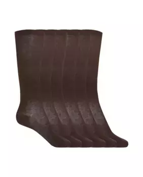 Набор из 6 пар однотонных хлопковых носков Basix Punto Blanco, темно-коричневый