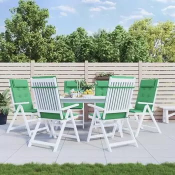 Набор из 6 подушек для высокой спинки The Living Store из зеленой оксфордской ткани, зеленый