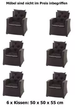 Набор из 6 подушек на стул с ручкой, детские подушки, сиденье-подушка из пенопласта и ПУ, напольные подушки на молнии, для детских комнат и детских садов (цветные) Setgarden, черный