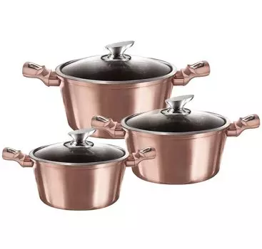 Набор из 6 предметов с антипригарным покрытием, набор посуды, набор посуды Zilner Rose Gold Zl-8562
