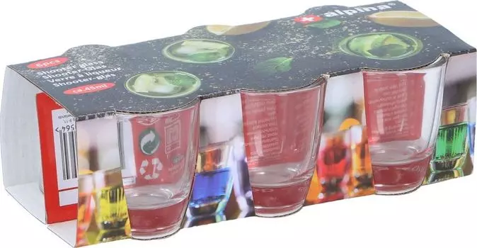 Набор из 6 рюмок/стаканов/рюмок по 45 мл каждая Unbekkant, белый