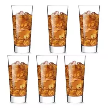 Набор из 6 стаканов для лонг-дринков, каждый по 35 мл, из закаленного стекла/стакана для питья/чашки для питья/стекла для лонг-дринков/безалкогольных напитков Mser