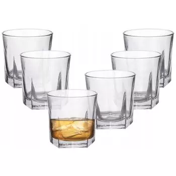 НАБОР из 6 стаканов для виски, емкостью 300 мл, стаканы для питья, Festa Italia, Palmira, прозрачный