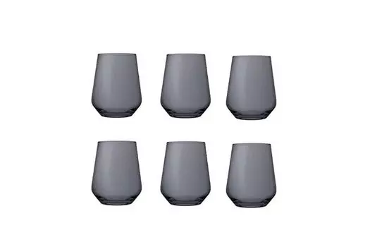 Набор из 6 стаканов для воды Pasabahce Allegra Kahve Yani Bardak Grey, 115 мл