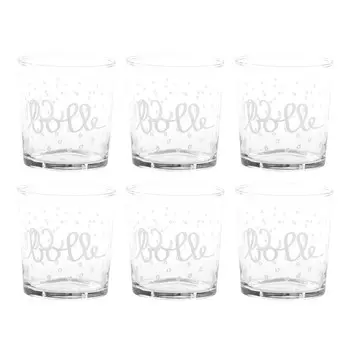 Набор из 6 стаканов из закаленного стекла с шелкографией - без пузырьков Simple Day