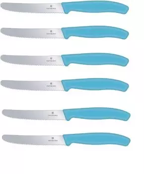 Набор из 6 столовых ножей Victorinox Нож для хлеба Swiss Classic Limited Edition (Caribbean Blue, 6 шт. в упаковке) Victorinox Swiss Army