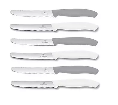 Набор из 6 столовых ножей Victorinox Swiss Classic Nylon (6 шт. в упаковке, ограниченный выпуск, холодный серый/белый) Victorinox Swiss Army