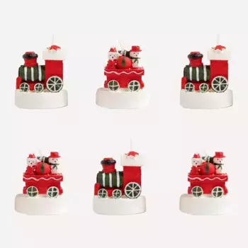 Набор из 6 свечей "Рождественский поезд" El Corte Ingls, красный