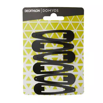 Набор из 6 заколок для волос фитнес-кардио черный DOMYOS, черный