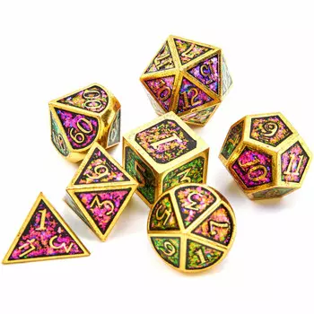 Набор из 7 металлических кубиков для ролевой игры «Цветочная поляна» RGFK