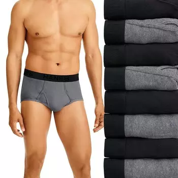 Набор из 7 мужских трусов Hanes Ultimate + 1 бонусные трусы полного кроя, цвет Black Gray