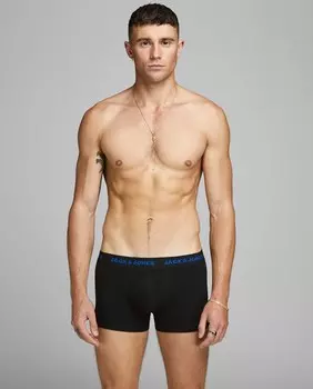 Набор из 7 однотонных мужских трикотажных боксеров черного цвета Jack & Jones, черный