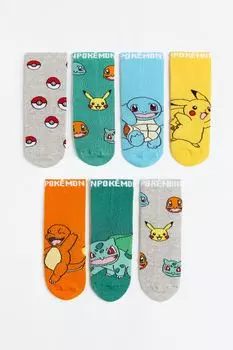 Набор из 7 пар носков H&M x Pokmon, мультиколор