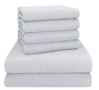 Набор из 7 полотенец 35*75 см, полотенце для рук, полотенце для душа, гостевое полотенце, рукавица, махровая ткань, 100% хлопок, полотенце для душа Betzshop, серебро