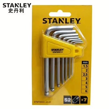 Набор из 7 предметов STANLEY, метрические шестигранные ключи с шаровой головкой и короткой ручкой, 1,5–6 мм STMT94551-8-23
